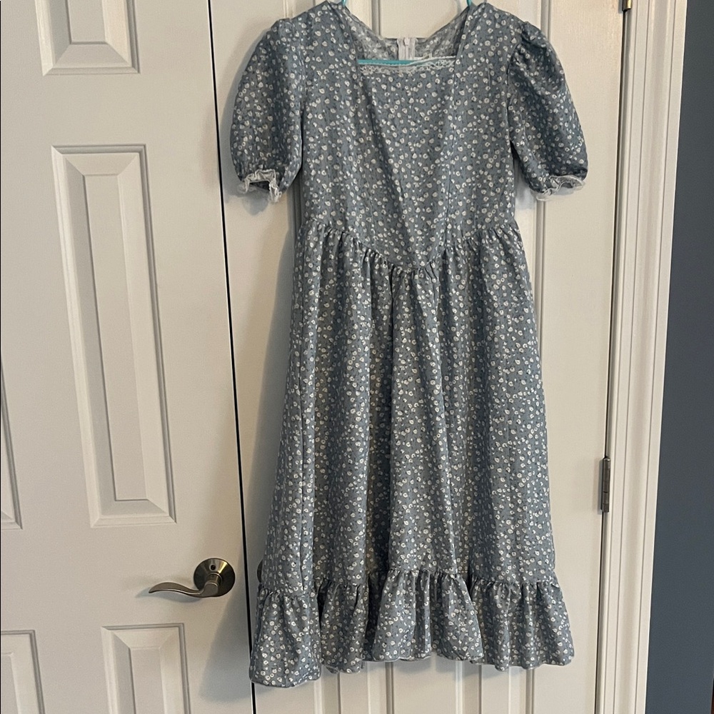 Amazon Kids Blue Floral Prairie Dress Costume